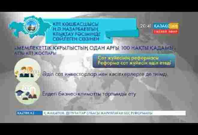 5 халықтық реформа Қазақстанды транспарентті мемлекетке айналдырады