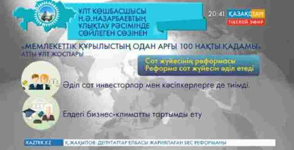 5 халықтық реформа Қазақстанды транспарентті мемлекетке айналдырады