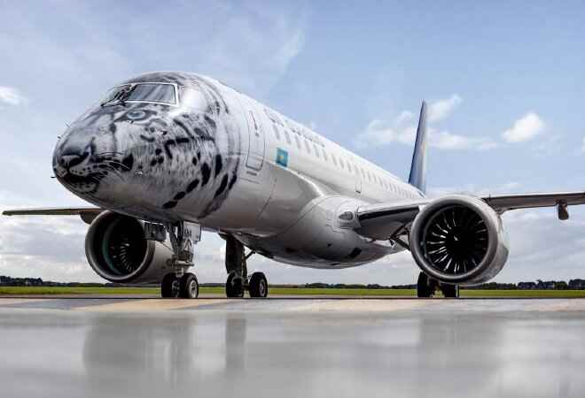 «Эйр Астана» ТМД-дағы бірінші Embraer 190-E2 әуе лайнерін таныстырды