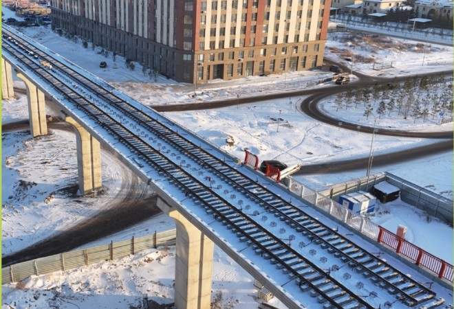 Астанада LRT рельсінің 5,6 шақырымы төселді