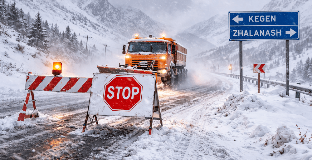Алматы облысында боранға байланысты Кеген &ndash; Жалаңаш тасжолы уақытша жабылады