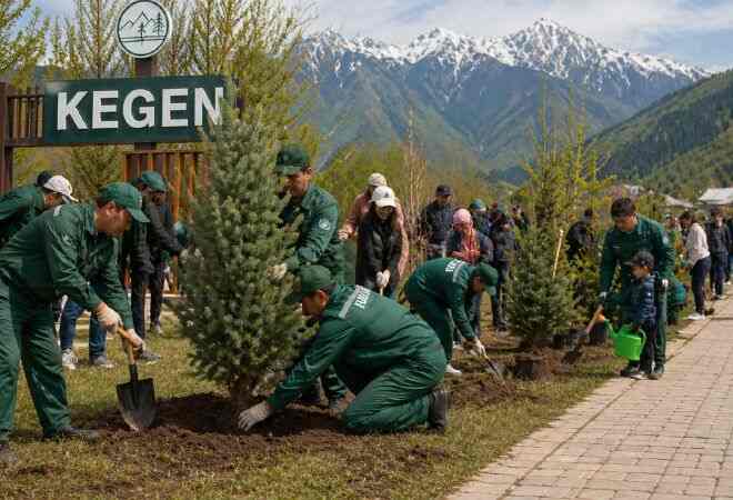 Кегендіктер 5000 ағаш егіп, &laquo;жасыл қақпа&raquo;  тұрғызады 