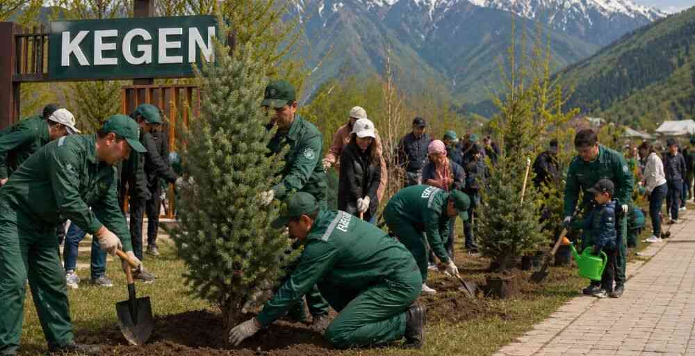 Кегендіктер 5000 ағаш егіп, &laquo;жасыл қақпа&raquo;  тұрғызады 