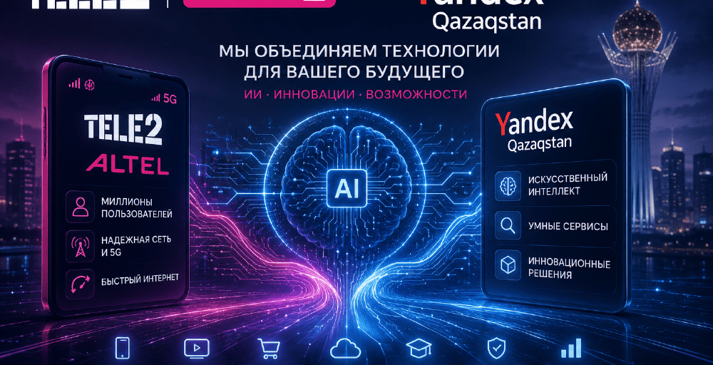 Tele2/Altel и Yandex Qazaqstan объединят усилия для развития ИИ-сервисов